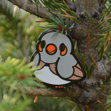 Load image into Gallery viewer, Zebra Finch Enamel Pin | Chibi Birds