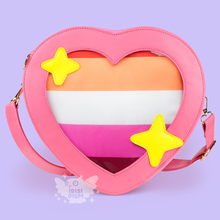 Load image into Gallery viewer, PREORDER Lesbian Pride Heart Emoji Ita Bag