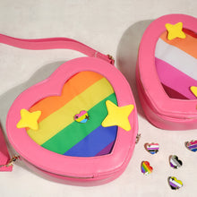 Load image into Gallery viewer, LGBT+ Rainbow Pride Heart Emoji Ita Bag