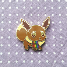 Load image into Gallery viewer, Eevee Rainbow/Intersex Pride Flag Hard Enamel Pin