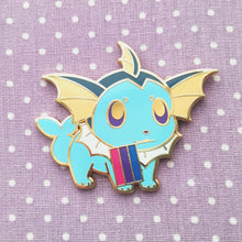 Load image into Gallery viewer, Vaporeon Bisexual/Pansexual/Genderqueer Pride Flag Hard Enamel Pin