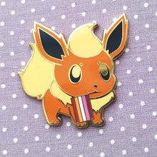 Load image into Gallery viewer, Flareon Lesbian/Transgender/Aromantic Pride Flag Hard Enamel Pin