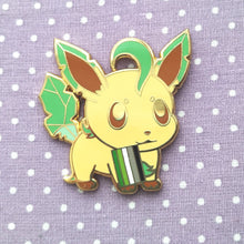Load image into Gallery viewer, Leafeon Aromantic/Lesbian/Transgender Pride Flag Hard Enamel Pin