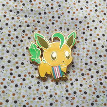 Load image into Gallery viewer, Leafeon Aromantic/Lesbian/Transgender Pride Flag Hard Enamel Pin