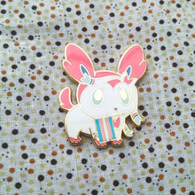 Load image into Gallery viewer, Sylveon Transgender/Lesbian/Aromantic Pride Flag Hard Enamel Pin