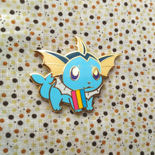 Load image into Gallery viewer, Vaporeon Bisexual/Pansexual/Genderqueer Pride Flag Hard Enamel Pin