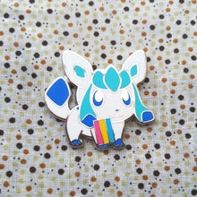 Load image into Gallery viewer, Glaceon Pansexual/Bisexual/Genderqueer Pride Flag Hard Enamel Pin