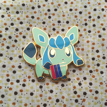 Load image into Gallery viewer, Glaceon Pansexual/Bisexual/Genderqueer Pride Flag Hard Enamel Pin