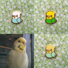Load image into Gallery viewer, Budgie Chibi Bird Hard Enamel Pin Parrot Parrotlet Budgerigar Borb