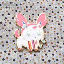 Load image into Gallery viewer, Sylveon Transgender/Lesbian/Aromantic Pride Flag Hard Enamel Pin