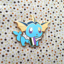 Load image into Gallery viewer, Vaporeon Bisexual/Pansexual/Genderqueer Pride Flag Hard Enamel Pin