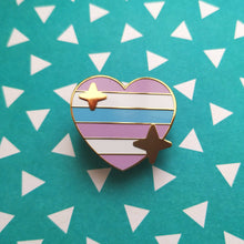 Load image into Gallery viewer, PRIDE Intersex Sparkling Heart Emoji Enamel Pin
