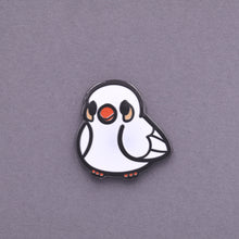 Load image into Gallery viewer, Zebra Finch Enamel Pin | Chibi Birds