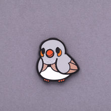 Load image into Gallery viewer, Zebra Finch Enamel Pin | Chibi Birds