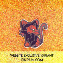 Load image into Gallery viewer, MINI MYTHOS: Cat SÌth Hard Enamel Pin Chibi Black Cat Celtic Mythology