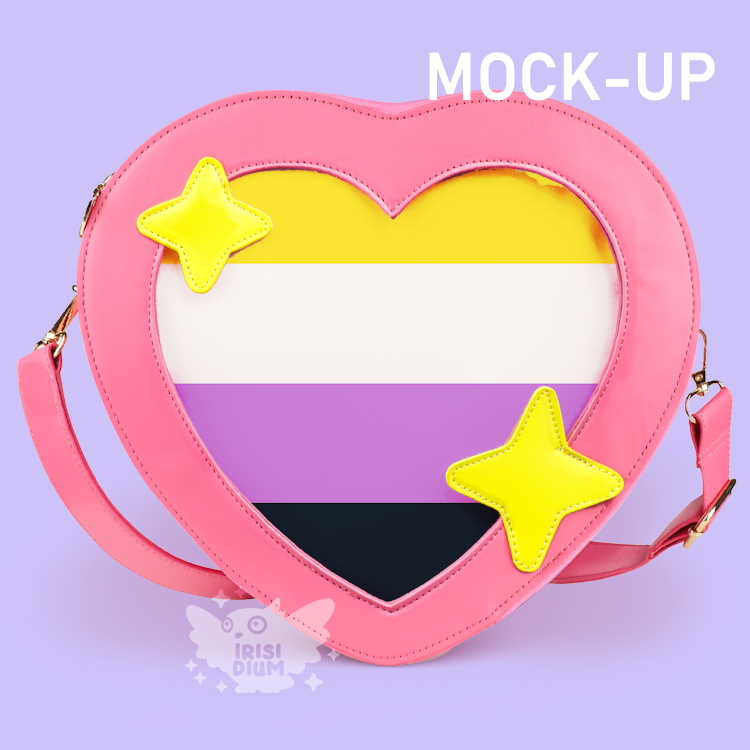 PREORDER Nonbinary Pride Heart Emoji Ita Bag