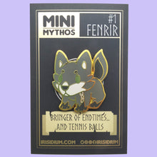 Load image into Gallery viewer, MINI MYTHOS: Fenrir Hard Enamel Pin Chibi Wolf Norse Mythology
