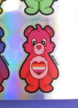 Load image into Gallery viewer, PRIDE BEARS Care Bear Sticker Sheet Holographic LGBT+ Queer
